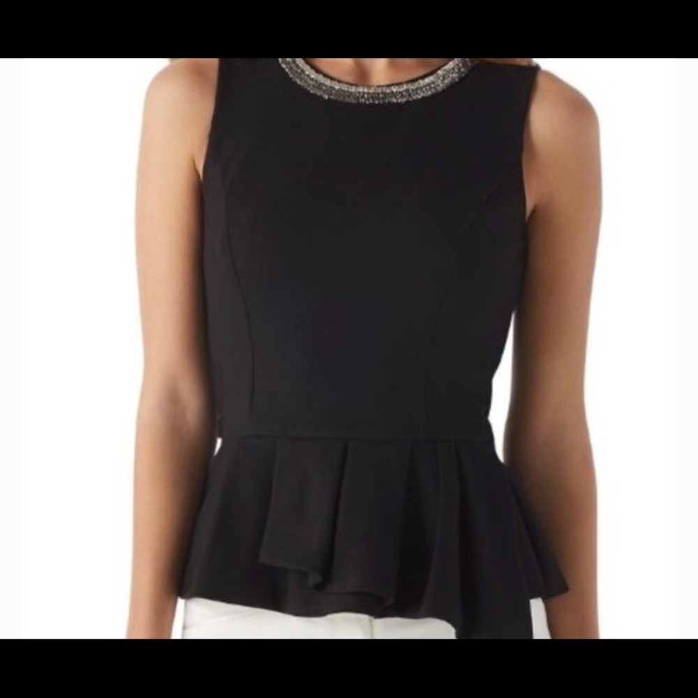 White House Black Market black & jewel peplum top